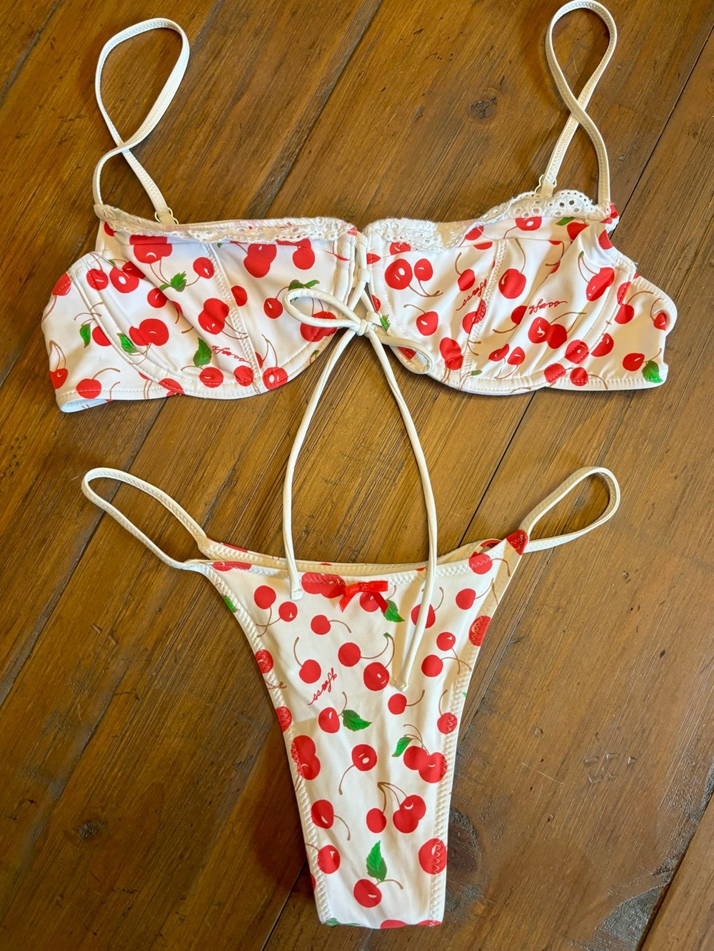 Frankie’s bikinis x Sydney Sweeney cherries bikini set